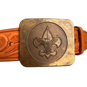 Boy Scouts of America Belt Buckle Removable Leather Belt 24